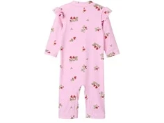 Lyserød UV-badedragt med jordbærprint fra Name It 13226591 fragrant lilac bagfra